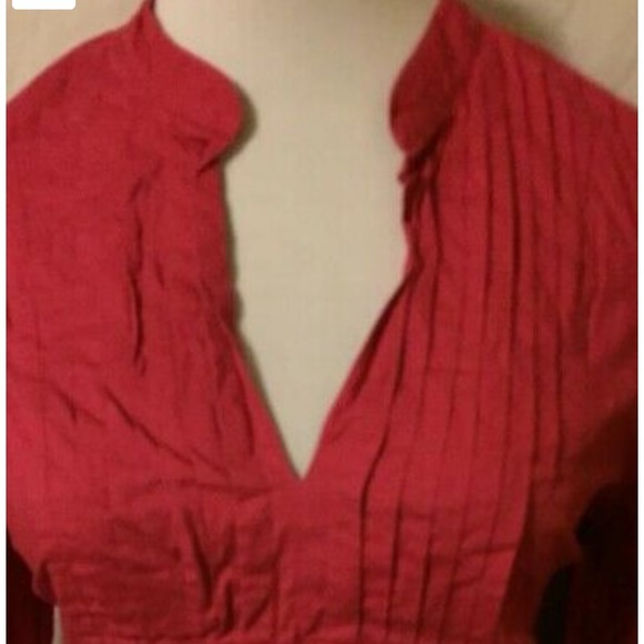 Talbots Stretch medium pink peasant blouse - Picture 2 of 8